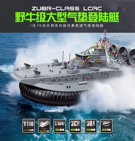 2018 Military Electric Model RC Boat Toy 1/110 2.4G "ZUBR" Class ...