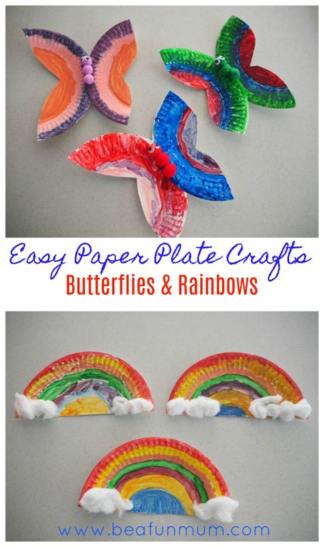 Easy Paper Plate Crafts: Butterflies And Rainbows – Be A Fun Mum