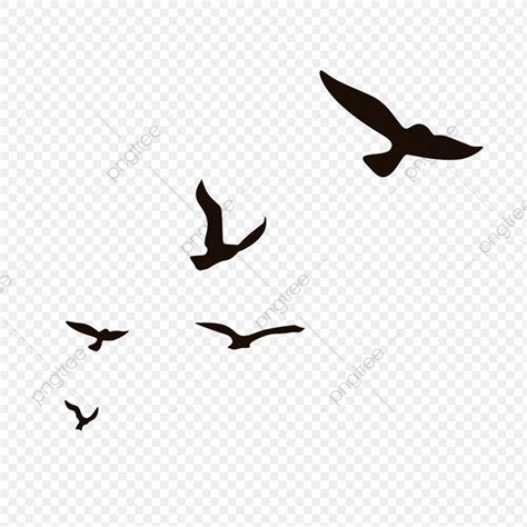 Little Bird Silhouette Vector PNG, Aerial Fly Little Bird Silhouette, A ...