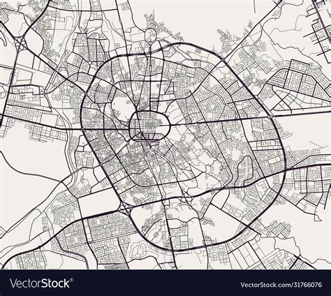 Map city medina saudi arabia Royalty Free Vector Image