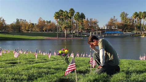 Man Pays His Respects At A Cemetery. Shot At Riverside National ...