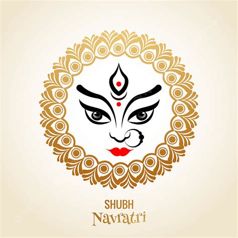 Durga Maa Vector Hd Images, Hindu Festival Navratri With Maa Durga Face ...