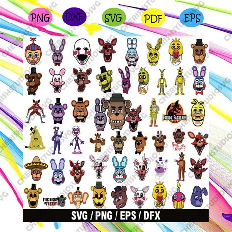 Fnaf Bundle Svg, Fnaf Svg, Five Nights At Freddy's Set, Freddy's Svg ...