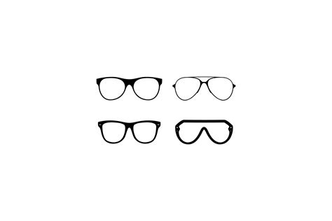 Vector Set of Black Glasses Frame Design Graphic by quatrovio ...