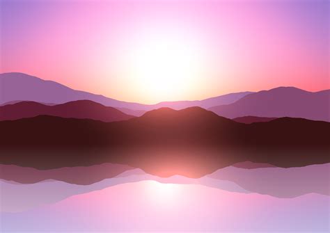 Sunset mountain landscape 628831 Vector Art at Vecteezy