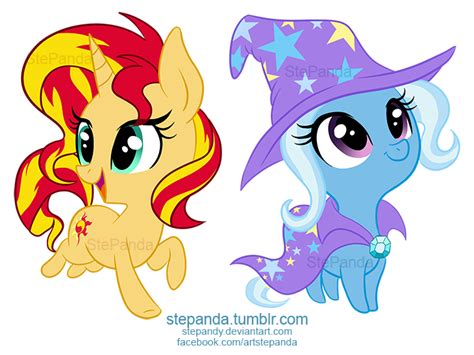 Sunset Shimmer and Trixie by StePandy on DeviantArt