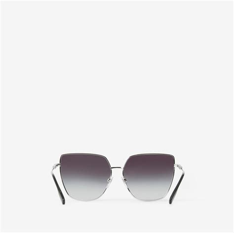 Cat-eye Sunglasses in Black/silver - Women | Burberry® Official