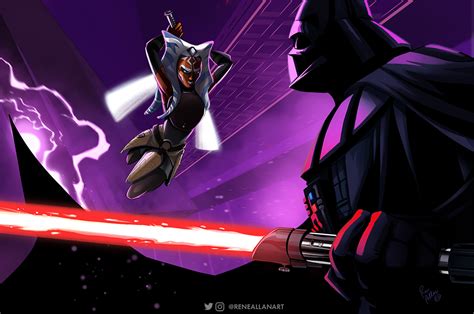 Ahsoka Tano vs Darth Vader by reneallan on DeviantArt