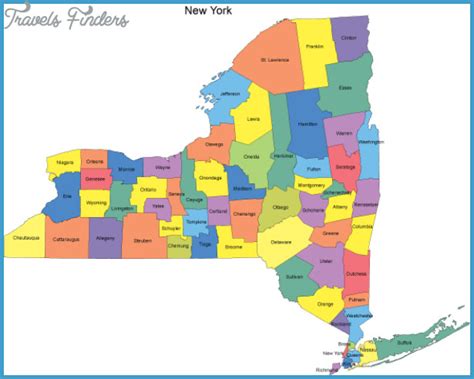 New York Map Of Counties - TravelsFinders.Com