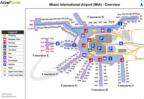 Mia airport map - Map Miami airport (Florida - USA)