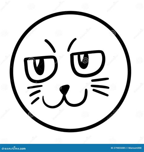 Black and White of Doodle Face Cartoon Illustration Stock Illustration ...