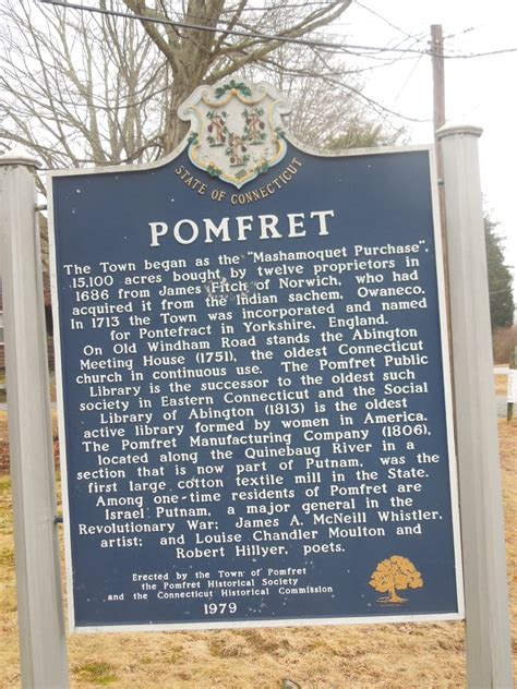 Pomfret Historical Marker - Landmarks & Historical Buildings - 5 Haven ...