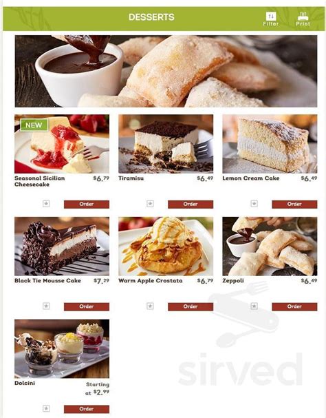 Olive Garden Desserts Menu / The 10 Best Desserts At Your Favorite ...