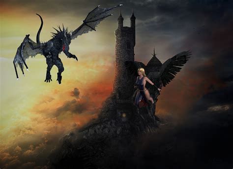 Download Angel, Dragon, Fantasy. Royalty-Free Stock Illustration Image ...