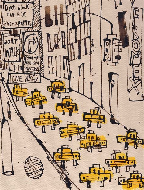 New York City Taxi Drawing Signed Art Print New York | Etsy