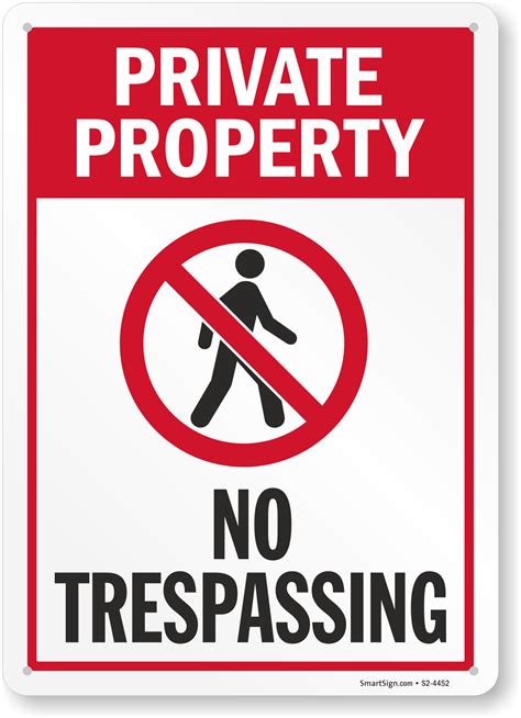 Private Property No Trespassing Sign, SKU: S2-4452