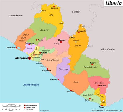 Political Map Of Liberia Counties - United States Map