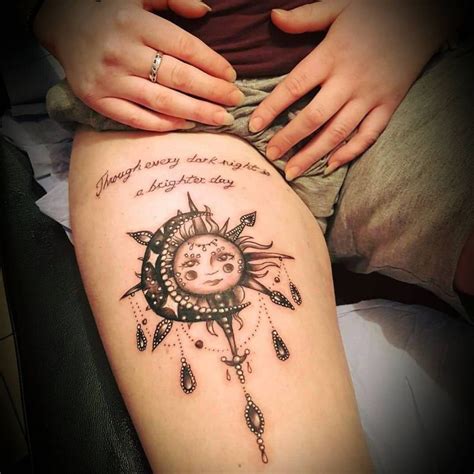 sun and moon tattoos | Sun tattoos, Tattoos for daughters, Moon tattoo ...