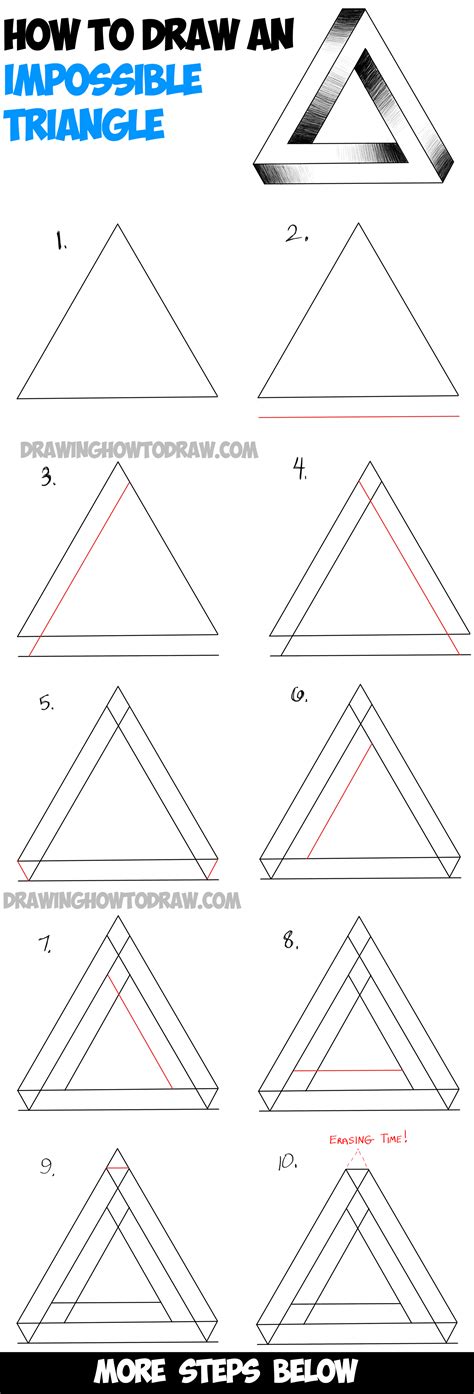 10+ Illusion 3D Triangle Drawing Pictures – Drawing 3D Easy