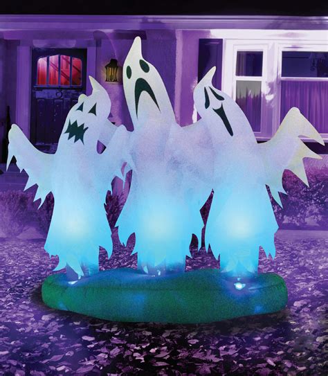 6' tall 3 Floating Ghosts Air blown Inflatable Ghost Trio Halloween ...