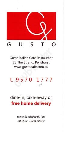 Gusto Italian Cafe & Restaurant - GrubFinder