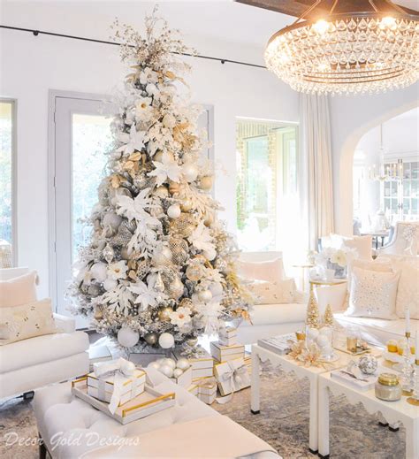 Bright White Christmas Living Room - Decor Gold Designs