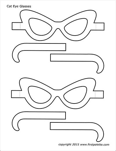 Printable Cat Eye or Retro Eyeglasses Templates Printable Free, Free ...