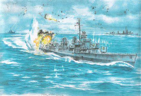 WW2 Navy Paintings - Bing Images USS Sigsbee Marine Art, Navy Ships ...