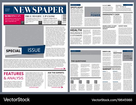 Design template newspaper Royalty Free Vector Image