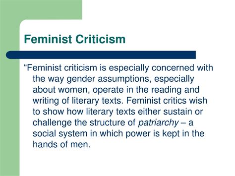 PPT - Feminist Criticism PowerPoint Presentation, free download - ID ...