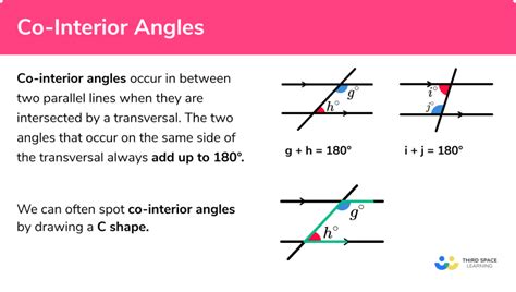 Co-Interior Angles - GCSE Maths - Steps, Examples & Worksheet