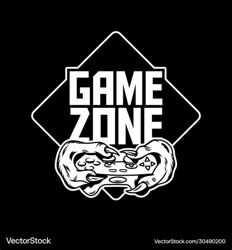 Game zone sign logo design Royalty Free Vector Image