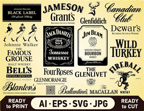 Whiskey bourbon logo SVG bundle. Alcohol brand vector Jack | Etsy