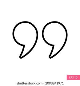 Double Quotes Symbol Icon Line Style Stock Vector (Royalty Free ...