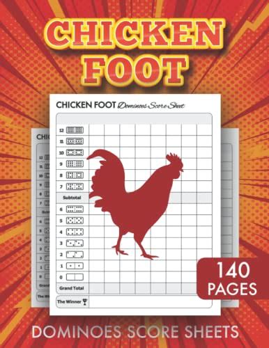 Chicken Foot Dominoes Score Sheets: 140 Large Chicken Foot Score Pads ...