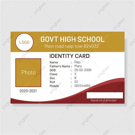 School Id Card Design Template Download on Pngtree