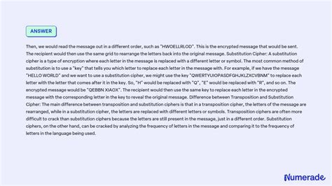 SOLVED: Provide description for transposition cipher and substitution ...