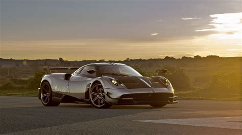 pagani, huayra, side view, road, 4k HD Wallpaper