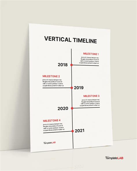 Vertical Timeline Word Template - Printable Timeline Templates