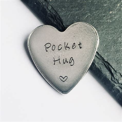 Pocket Hug - Personalised Heart Keepsake Token ~ Pewter-ful