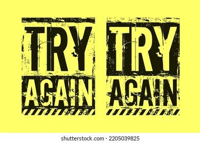 Try Again Motivational Quotes Brush Stroke Stock Vector (Royalty Free ...