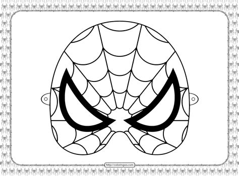 Spiderman Mask Coloring Sheet