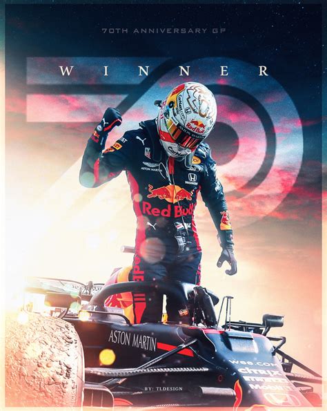 Max Verstappen 70TH Anniversary GP winner poster : formula1 | Formula 1 ...