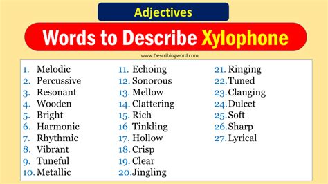 100+ Adjectives for Xylophone, Words to Describe Xylophone ...