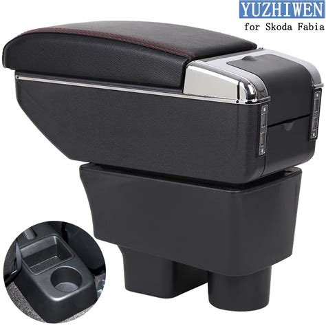 For Skoda Fabia Armrest Box Skoda Fabia Universal Car Central Armrest ...