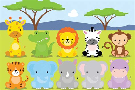 African Animals Clipart, Safari, Zoo By ClipArtisan | TheHungryJPEG