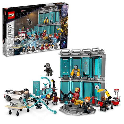 LEGO Marvel Iron Man Armory 76216 Building Toy Set for Kids, Boys, and ...