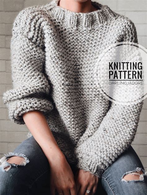 The Aurie Knitting Pattern modern chunky oversized knit pullover ...