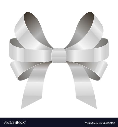 White ribbon bow Royalty Free Vector Image - VectorStock