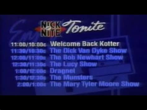 Nick at Nite Bumper and Lineup (1995) - YouTube